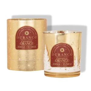 Vela Durance Canela Naranja 300 g con Mecha de Madera  Aroma Especiado y Cálido con Toques de Clavo y Naranja