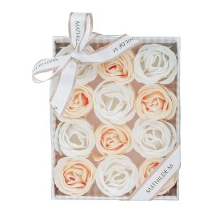 Cajita de Jabones Mathilde x12 Blancas y Rosas