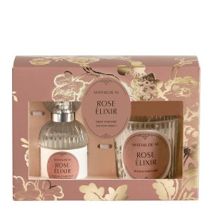 Cofre Regalo Vela 65 gr y Spray 30 ml Mathilde M. Rose Elixir