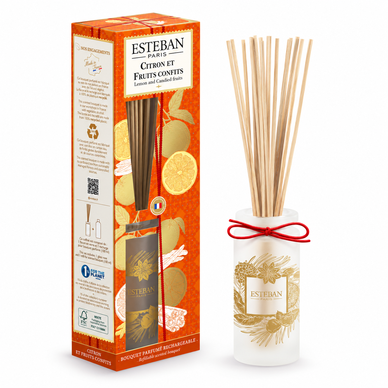 Mikado Esteban Paris Citron et Fruits Confits 100ml